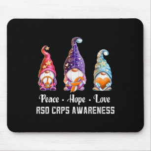 Alfombrilla De Ratón Peace Hope Love Gnomes RSD CRPS Conciencia