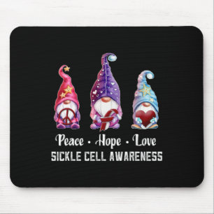 Alfombrilla De Ratón Peace Hope Love Gnomes Sickle Cell Awareness