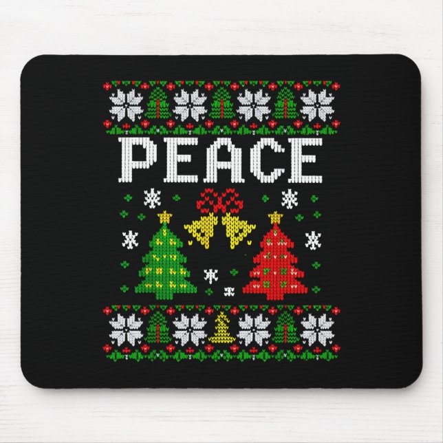 Alfombrilla De Ratón Peace I Come In Peace Couple Matching Ugly Christm (Frente)