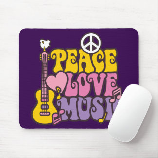 Alfombrilla De Ratón Peace, Love, And Music Mouse Pad