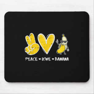 Alfombrilla De Ratón Peace Love Banana Funny Fruit Food Vegan Mujeres H