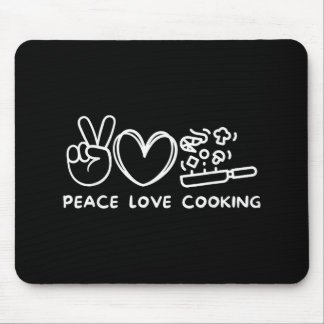 Alfombrilla De Ratón Peace, Love Cooking Retro Cooking Lover Chef Food 
