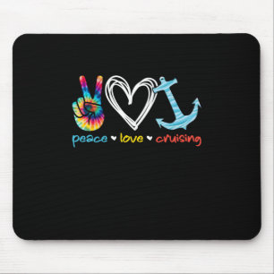 Alfombrilla De Ratón Peace Love Cruising Ship Floating Ocean Tie Dye