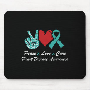 Alfombrilla De Ratón Peace Love Cure Heart Disease Awareness Chd Suppor