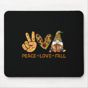 Alfombrilla De Ratón Peace Love Fall Fun Gnome Autumn Lover Pumpkins Ha