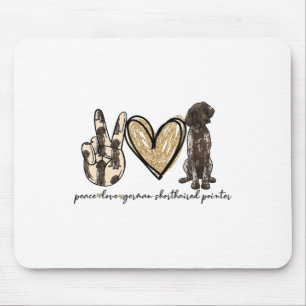 Alfombrilla De Ratón Peace Love Gsp German Shorthal Pointer Dog Love