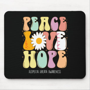 Alfombrilla De Ratón Peace Love Hope Alopecia Areata Awareness Gift
