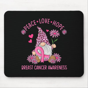 Alfombrilla De Ratón Peace Love Hope Gnome Leopard Brem Cancer Awaren
