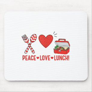 Alfombrilla De Ratón Peace Love Lunch Lady Apreciación Box Back to Sch