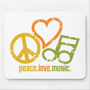 Alfombrilla De Ratón Peace Love Music mousepad
