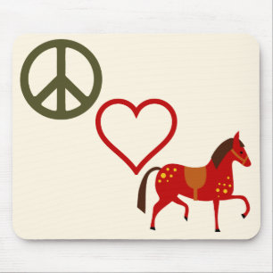 Alfombrilla De Ratón Peace Love Ponies Horse Mousepad