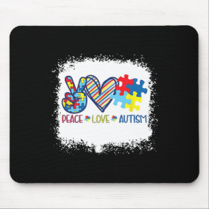 Alfombrilla De Ratón Peace Love Ribbon Autism Awareness Accept Love Und