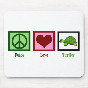 Alfombrilla De Ratón Peace Love Turtles