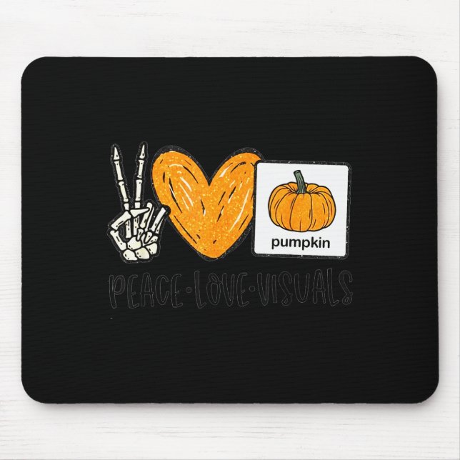 Alfombrilla De Ratón Peace Love Visuals Sped Teacher Pumpkin Skeleton H (Frente)
