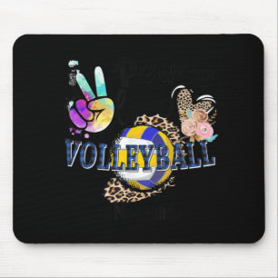 Alfombrilla De Ratón Peace Love Volleyball Nonni Life Mom Grandma Leopa