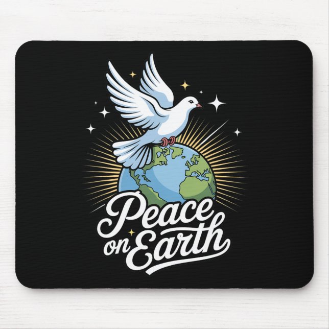Alfombrilla De Ratón Peace On Earth Dove And Globe Faith Christmas  (Frente)