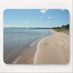 Alfombrilla De Ratón Peaceful at Big Traverse<br><div class="desc">A peaceful stretch of shoreline along Big Traverse Bay on Lake Superior,  where gentle waves meet soft sand under a bright blue sky. The curving beach and calm water capture the quiet,  open beauty of Michigan’s Upper Peninsula.</div>