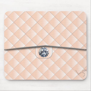 Alfombrilla De Ratón Peach Quilly Pattern con un diamante