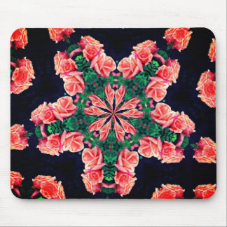 Alfombrilla De Ratón Peach Rosebuds Abstract Flower Art