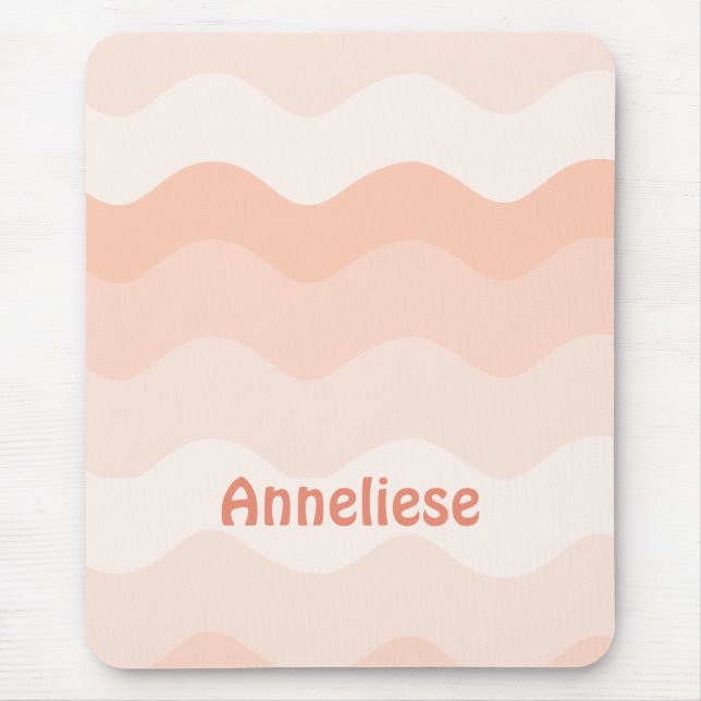 Alfombrilla De Ratón Peach Wavy Personalizado (Frente)