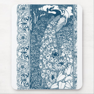Alfombrilla De Ratón Peacock Art Nouveau