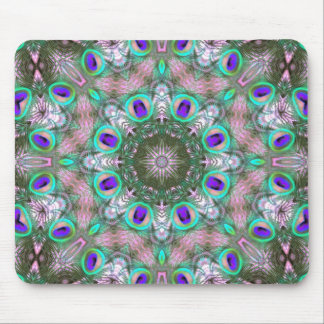 Alfombrilla De Ratón Peacock Feathers Mandala Geométrica Mousepad