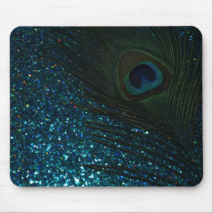 Alfombrilla De Ratón Peacock Purpurinoso Aqua