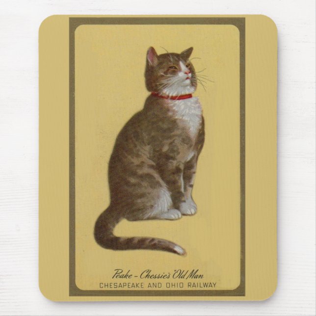 Alfombrilla De Ratón Peake, anciano de Chessie, gato parlanchín (Frente)