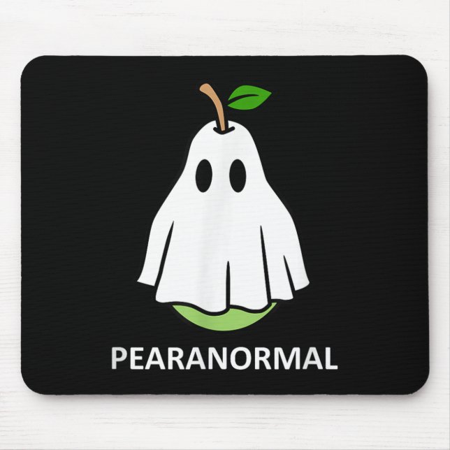 Alfombrilla De Ratón Pearanormal Cute Ghost Pear Halloween Costume Funn (Frente)