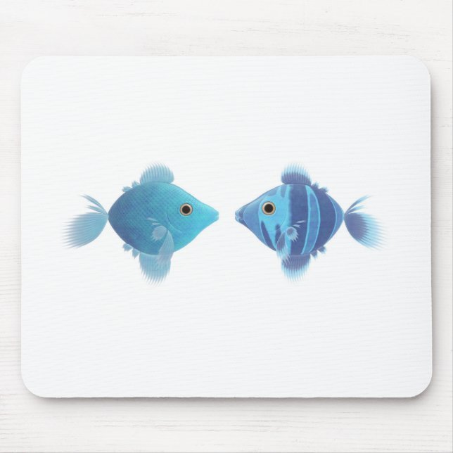 Alfombrilla De Ratón peces azules (Frente)