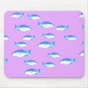 Alfombrilla De Ratón Peces azules en lila