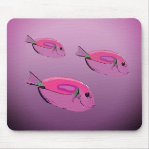 Alfombrilla De Ratón Peces, Pescado Tropical Morado Mousepad