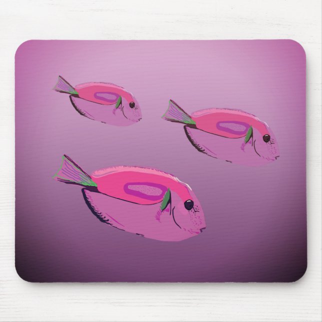 Alfombrilla De Ratón Peces, Pescado Tropical Morado Mousepad (Frente)