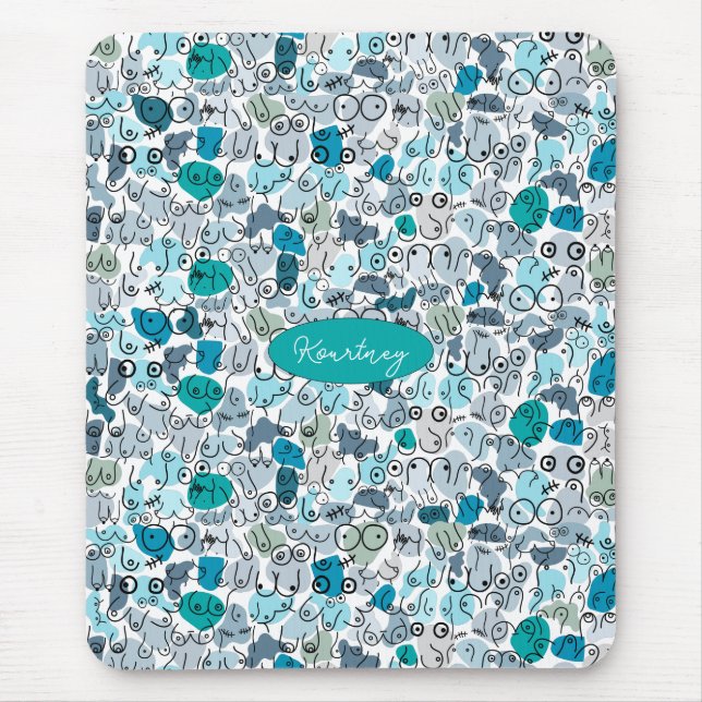 Alfombrilla De Ratón pecho azul pastel (Frente)