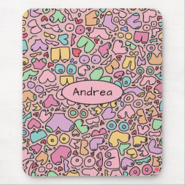 Alfombrilla De Ratón Pechos rosados patrón divertido popular