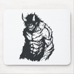 Alfombrilla De Ratón Pegatina de esquema japonés Ogre Oni Yokai