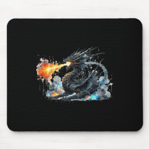Alfombrilla De Ratón Pegatina Dragón Negro1