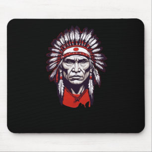 Alfombrilla De Ratón Pegatina Jefe de la India Seneca1
