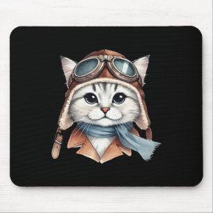 Alfombrilla De Ratón Pegatina piloto de gatos siberiano