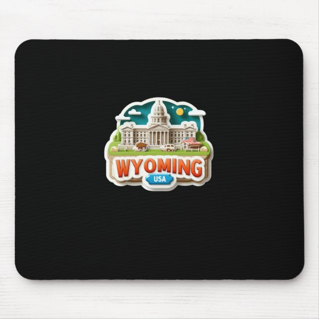 Alfombrilla De Ratón Pegatina Wyoming (Frente)