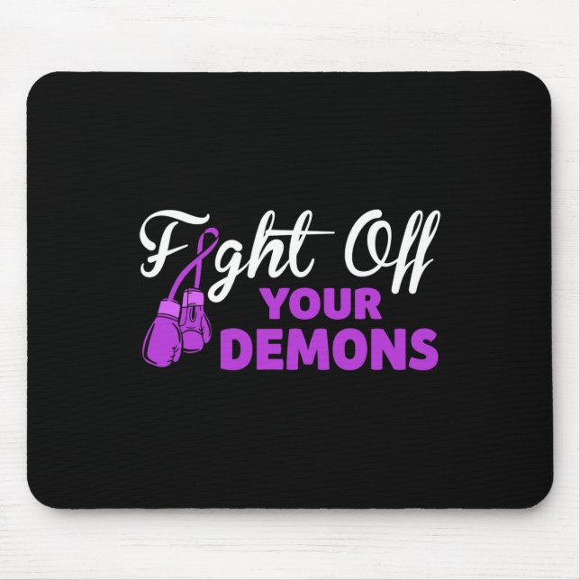 Alfombrilla De Ratón Pelea con tus guantes de boxeo de lazo morado Demo (Frente)