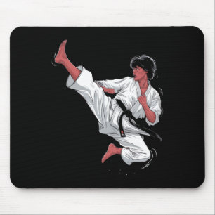 Alfombrilla De Ratón Pelea de Karate del Cinturón Negro