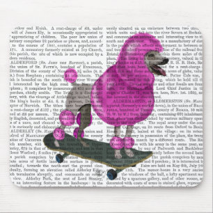 Alfombrilla De Ratón Pelele rosa y patineta