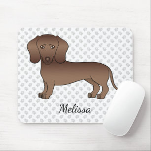 Alfombrilla De Ratón Pelo Corto de Chocolate Dachshund Perro de Dibujos