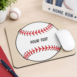 Alfombrilla De Ratón Pelota de béisbol con texto personalizado