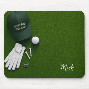 Alfombrilla De Ratón Pelota de golf en green lista para salida de tee