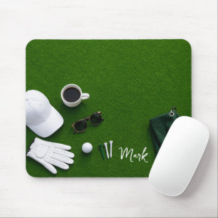 Alfombrilla De Ratón Pelota de golf en green lista para salida de tee