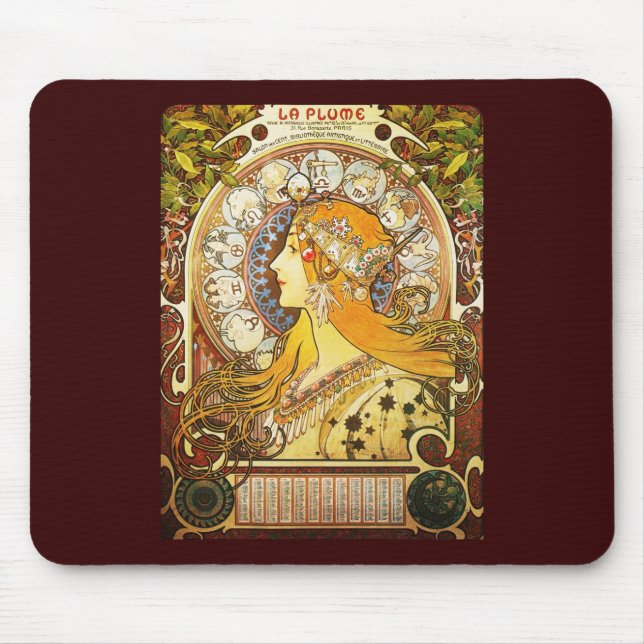 Alfombrilla De Ratón Penacho del La de Alfonso Mucha (Frente)