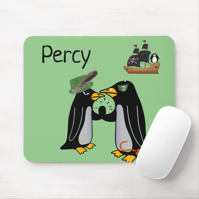 Alfombrilla De Ratón Pendritas Pingüino Pirata Pod Mouse Pad! Alfombril (Con ratón)
