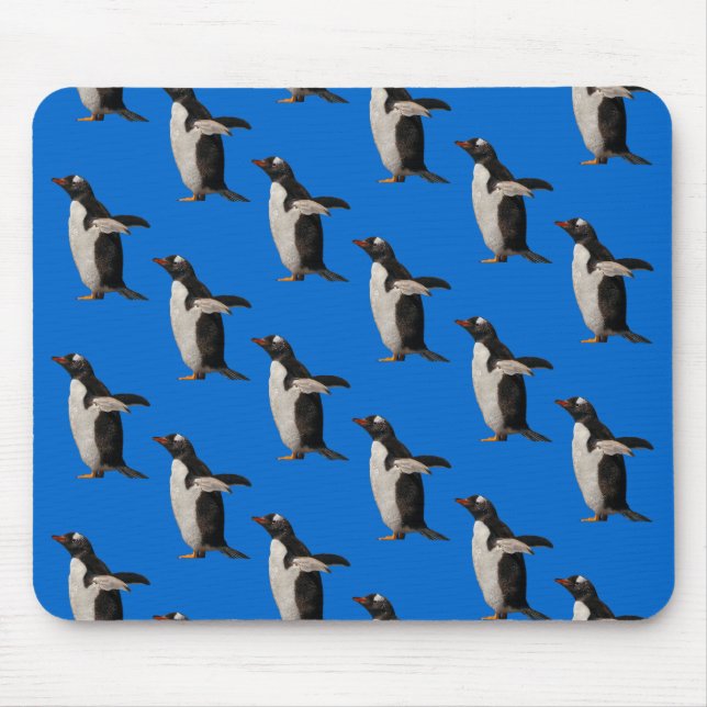Alfombrilla de ratón Penguin Frenzy (Azul) (Frente)